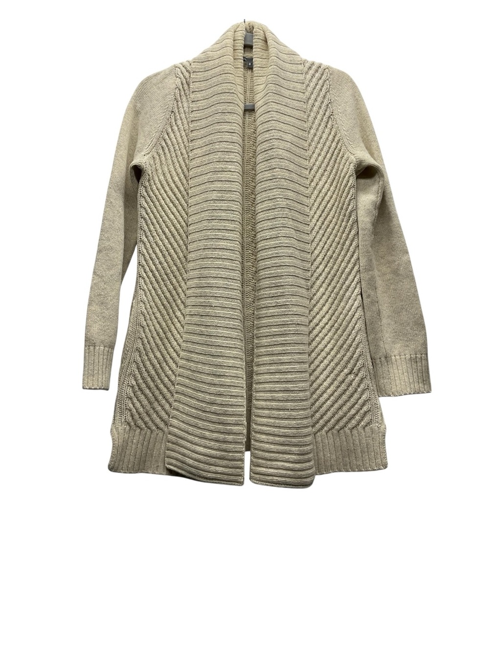Vince Y2K Women’s Wool-Yak knit Cardigan Sweater M Beige Ribbed  Neutral Luxury